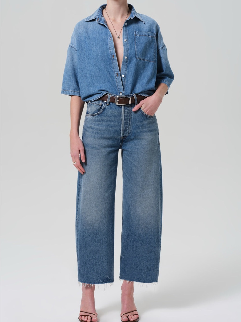 Citizens Of Humanity Relaxed Wide-Leg Blue Jeans